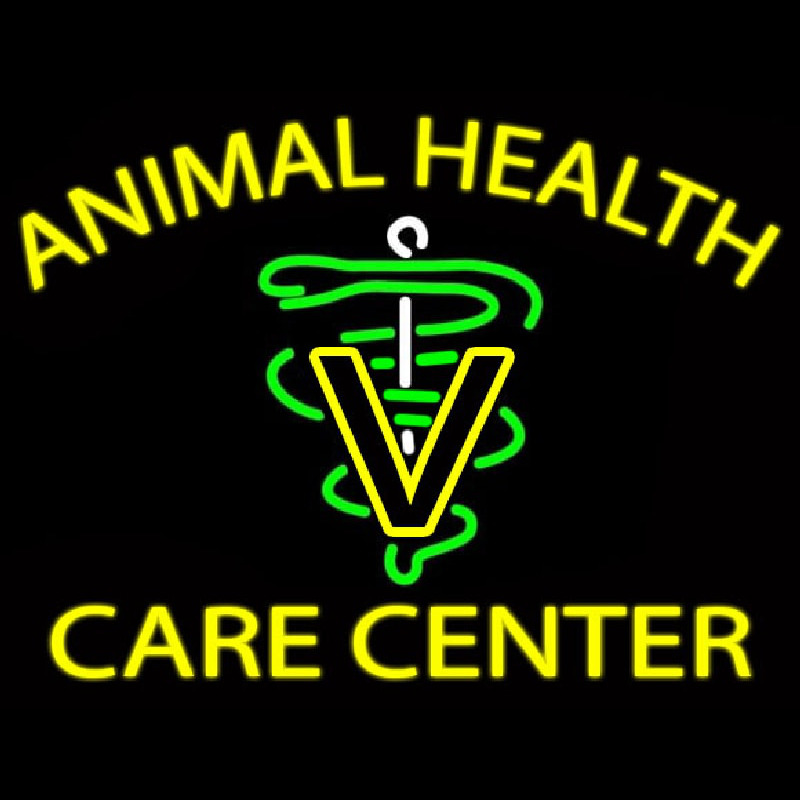 Yellow Animal Health Care Center Neonskylt