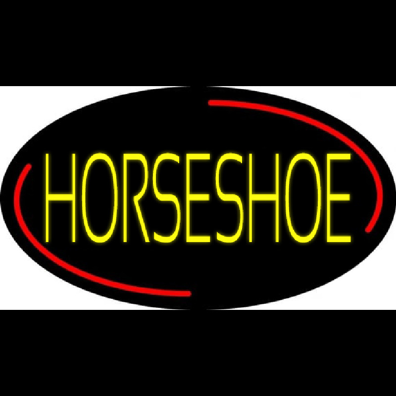 Yellow Horseshoe Block Neonskylt