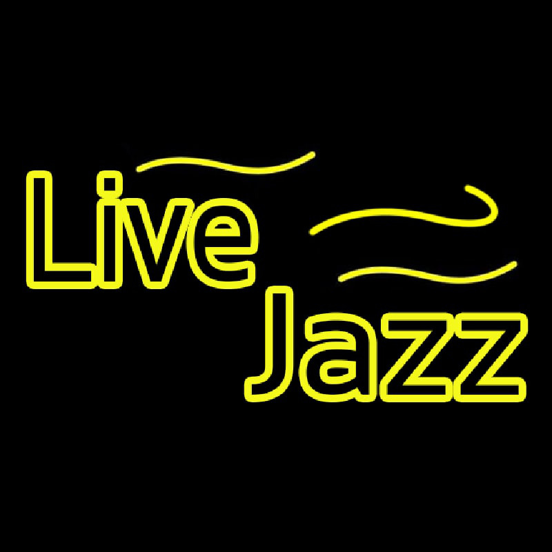 Yellow Live Jazz Neonskylt