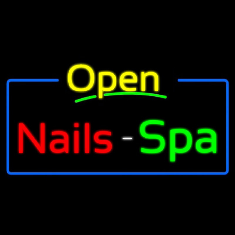 Yellow Nails Spa Open Neonskylt