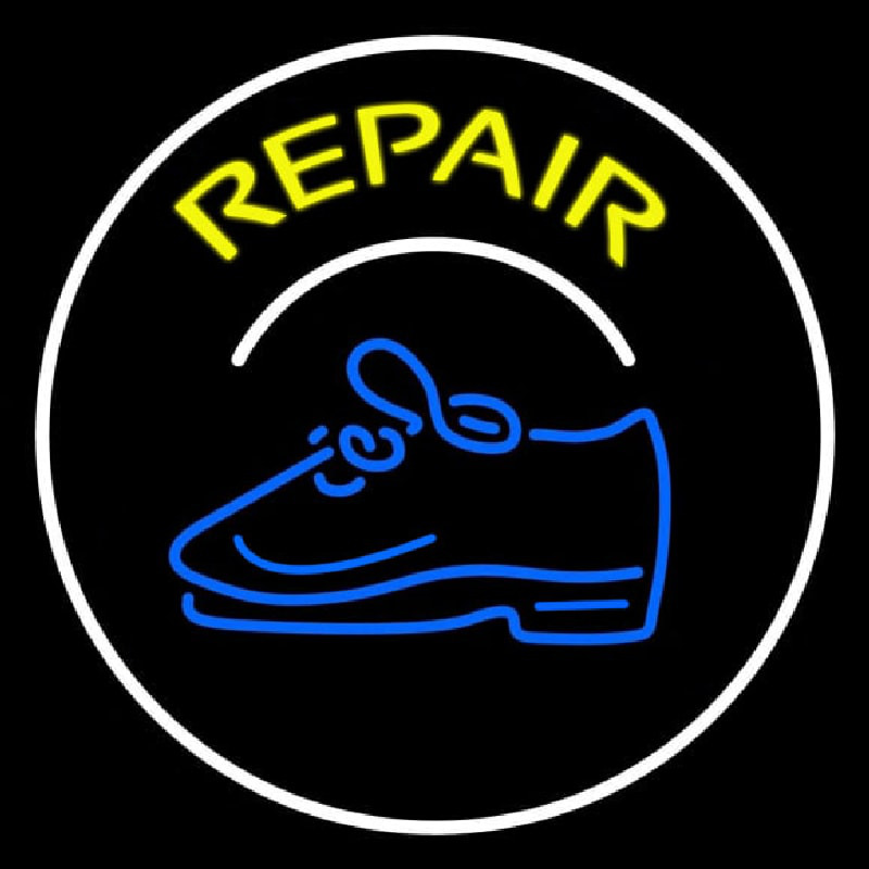 Yellow Repair Shoe With Border Neonskylt