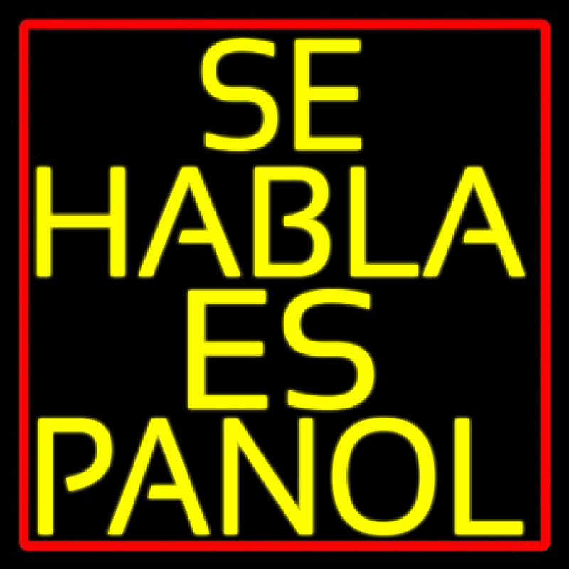 Yellow Se Habla Espanol Neonskylt