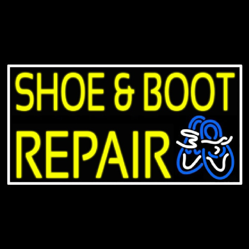 Yellow Shoe And Boot Repair Neonskylt