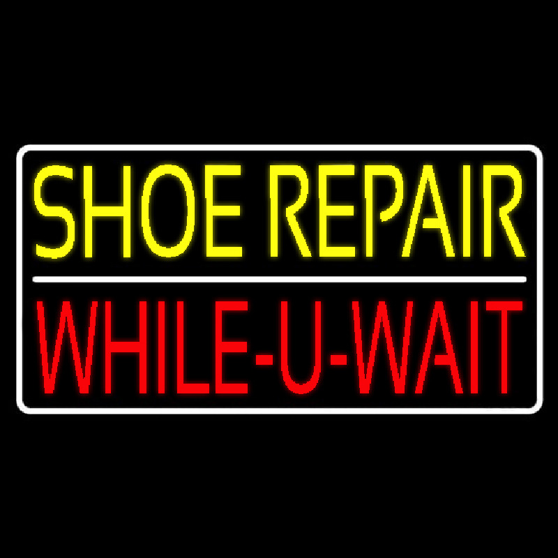 Yellow Shoe Repair Red While You Wait Neonskylt