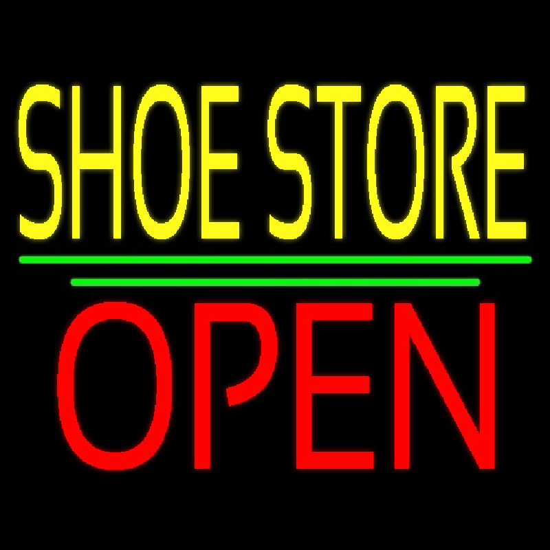 Yellow Shoe Store Open Neonskylt