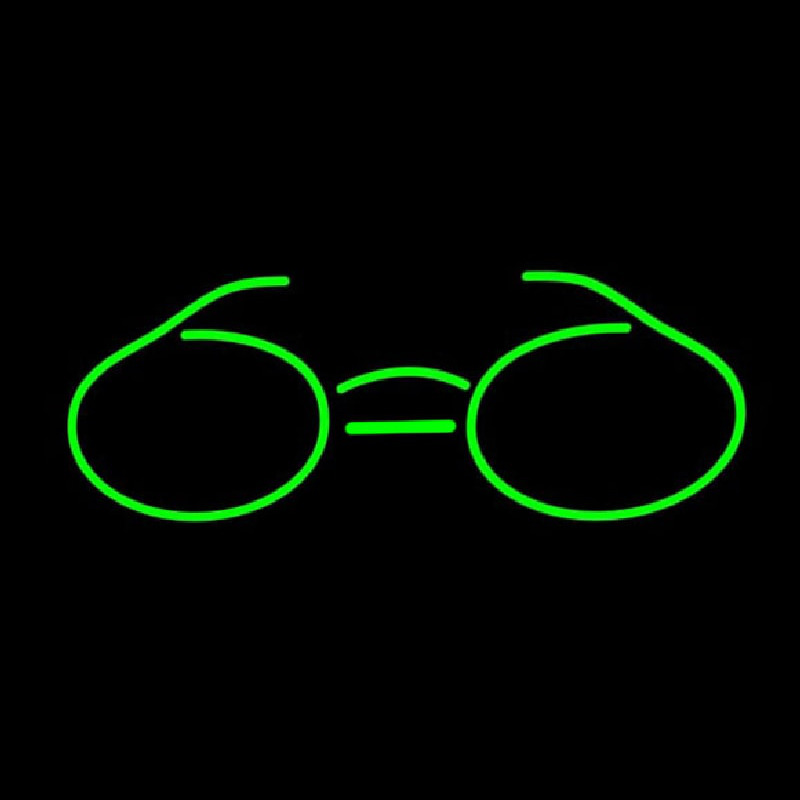 Green Glasses Logo Neonskylt