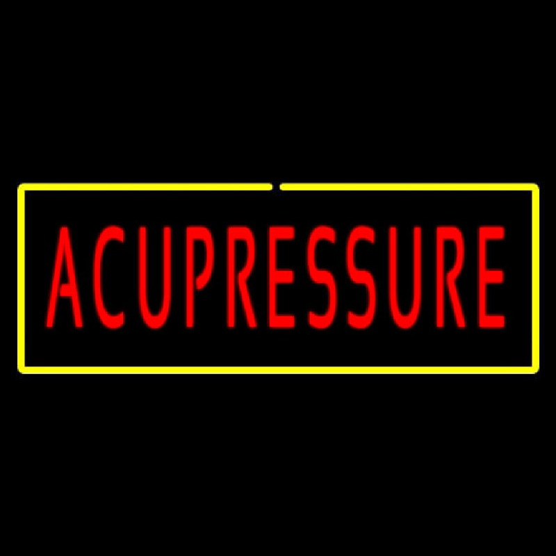 Red Acupressure With Yellow Border Neonskylt