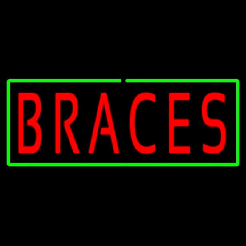 Red Braces Green Border Neonskylt