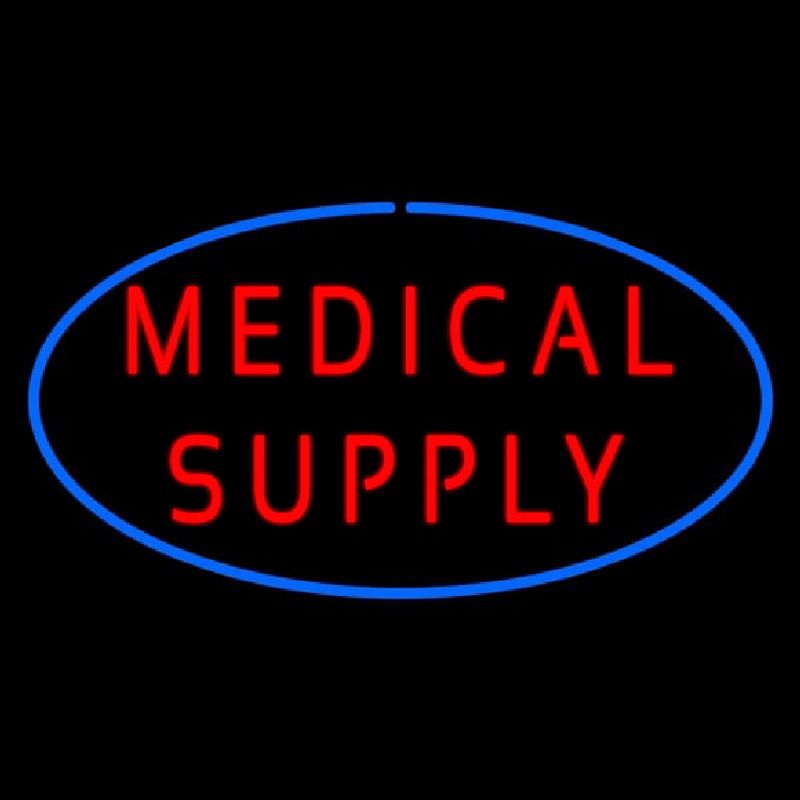 Red Medical Supply Oval Blue Neonskylt