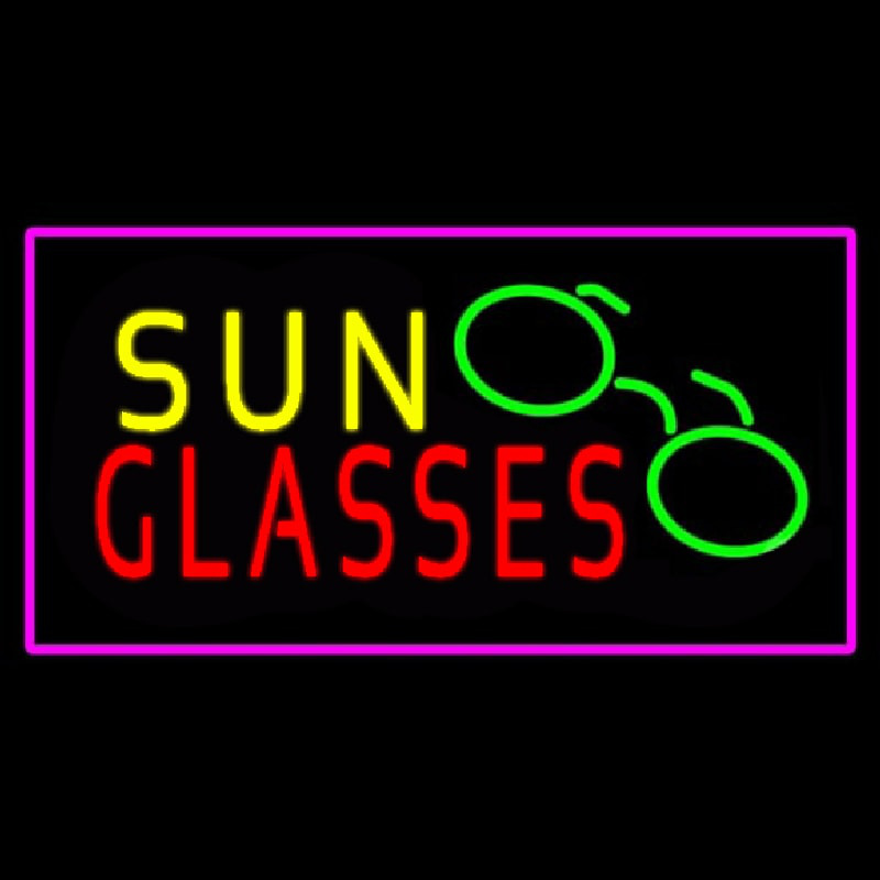 Sun Glasses With Pink Border Neonskylt