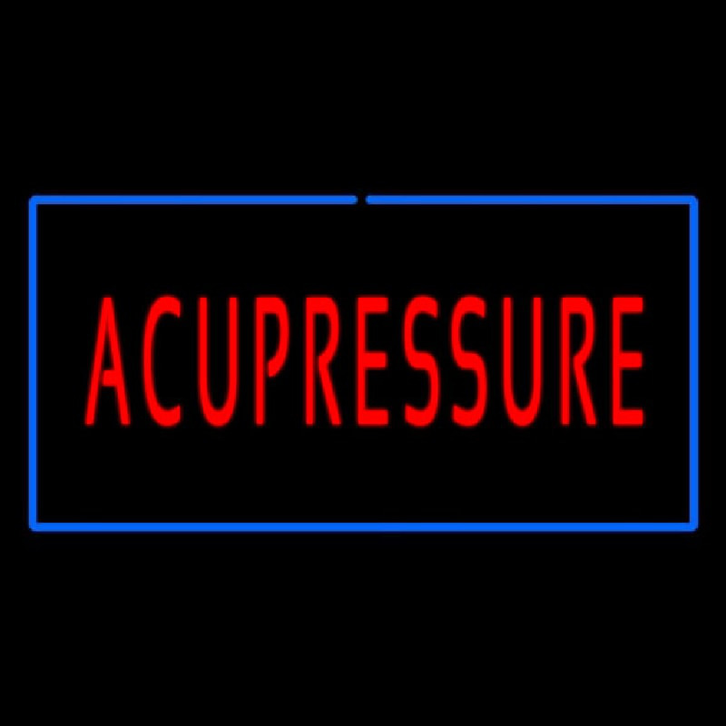 Red Acupressure Blue Border Neonskylt