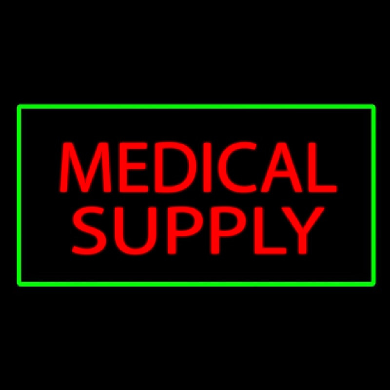 Red Medical Supply Green Border Neonskylt