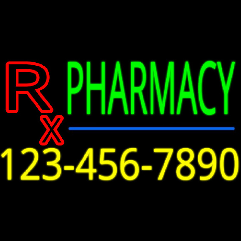 Pharmacy With Phone Number Neonskylt