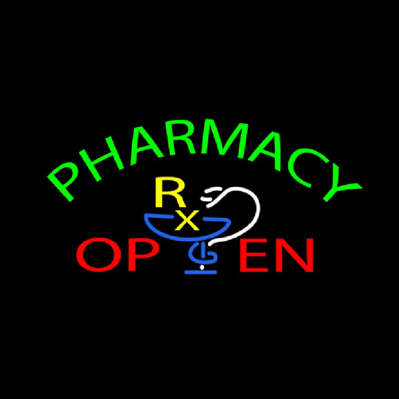 Green Pharmacy Open Neonskylt