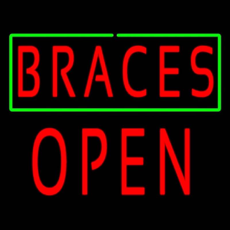 Braces Block Open Neonskylt