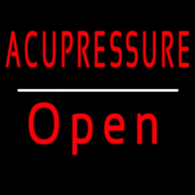 Red Acupressure Open White Line Neonskylt