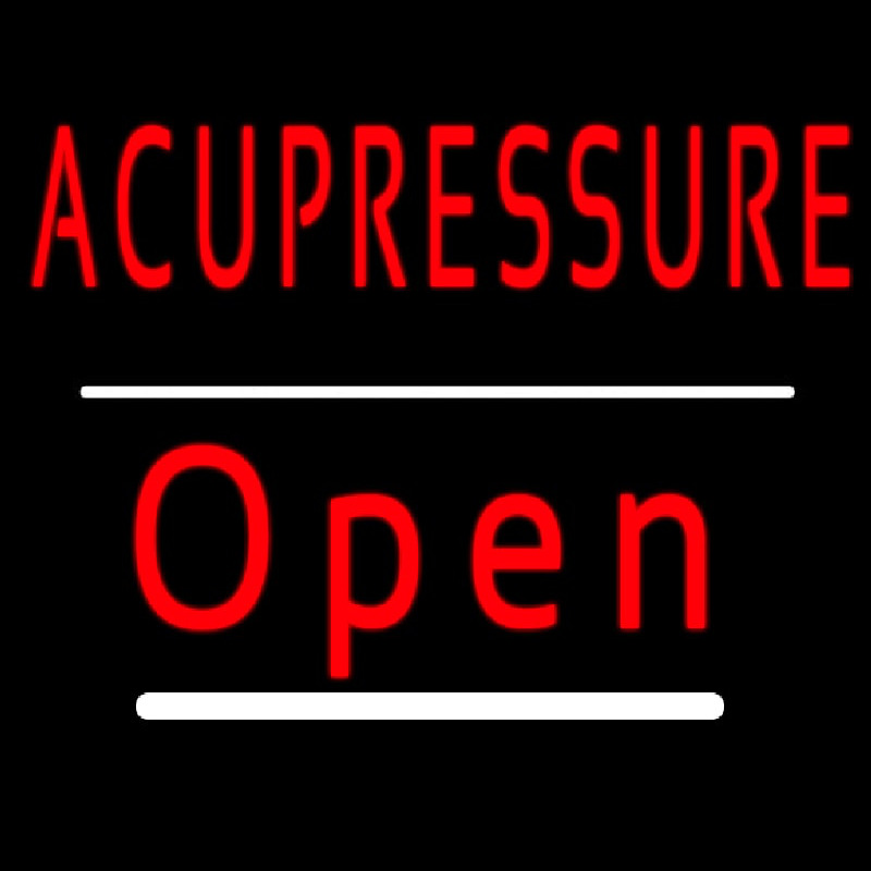 Acupressure Open White Line Neonskylt