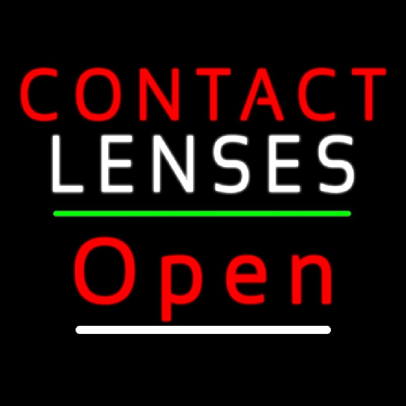 Contact Lenses Open Green Line Neonskylt