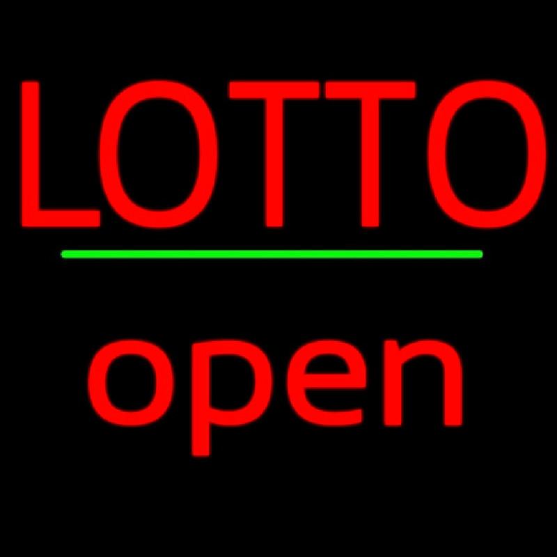 Red Lotto Green Line Open Neonskylt