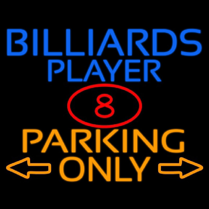 Billiards Player Parking Only Neonskylt