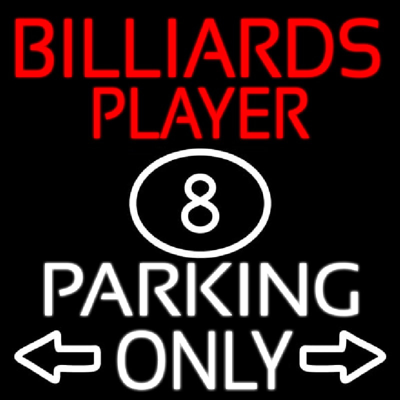 Billiards Player Parking Only Neonskylt