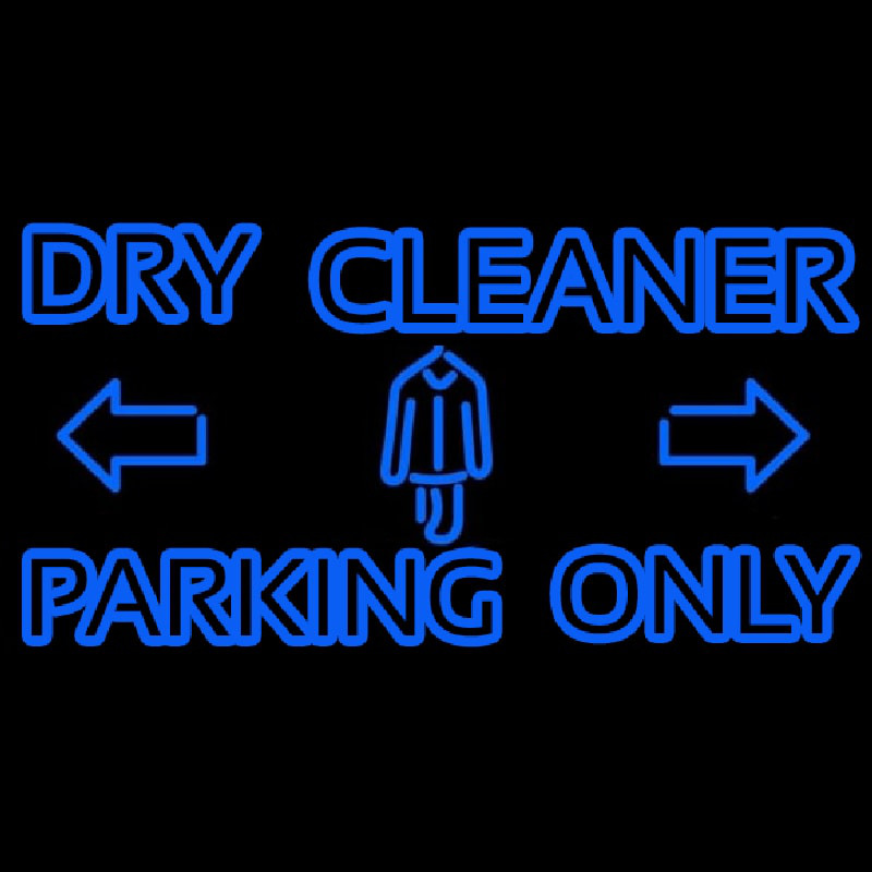 Double Stroke Dry Cleaner Parking Only Neonskylt