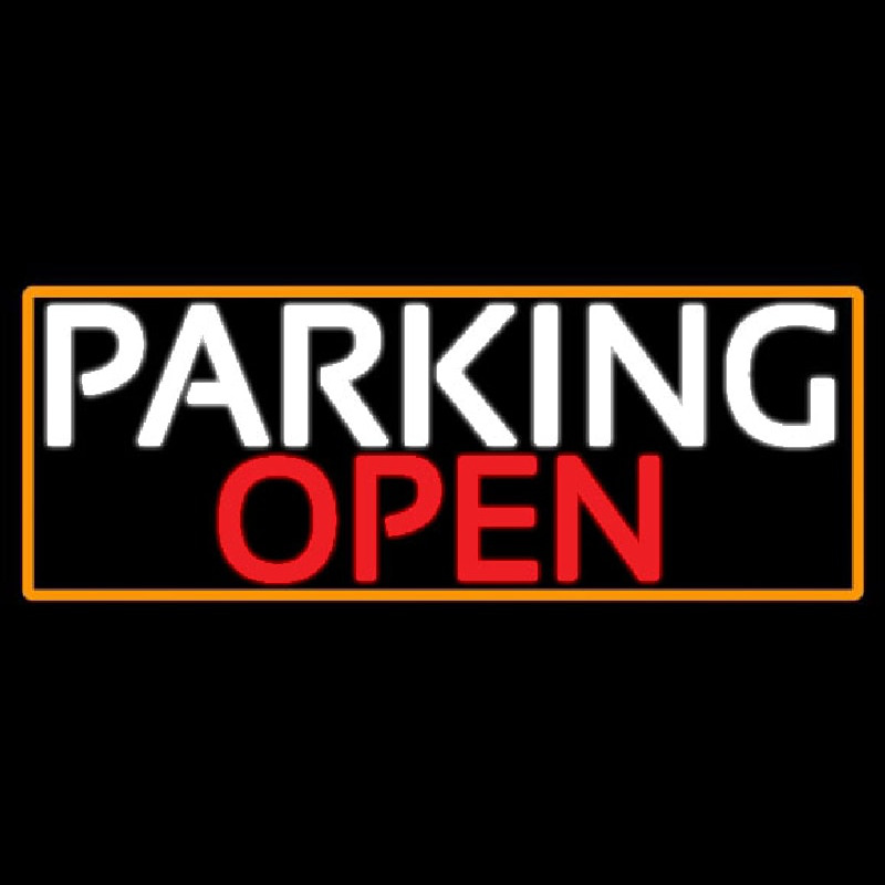 Parking Open With Orange Border Neonskylt