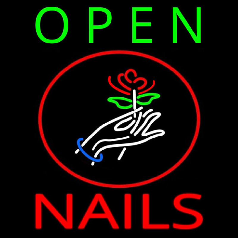 Nails Open Logo Neonskylt