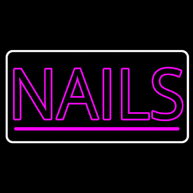 Pink Double Stroke Nails Neonskylt