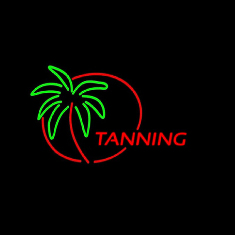 Red Tanning With Palm Tree Neonskylt