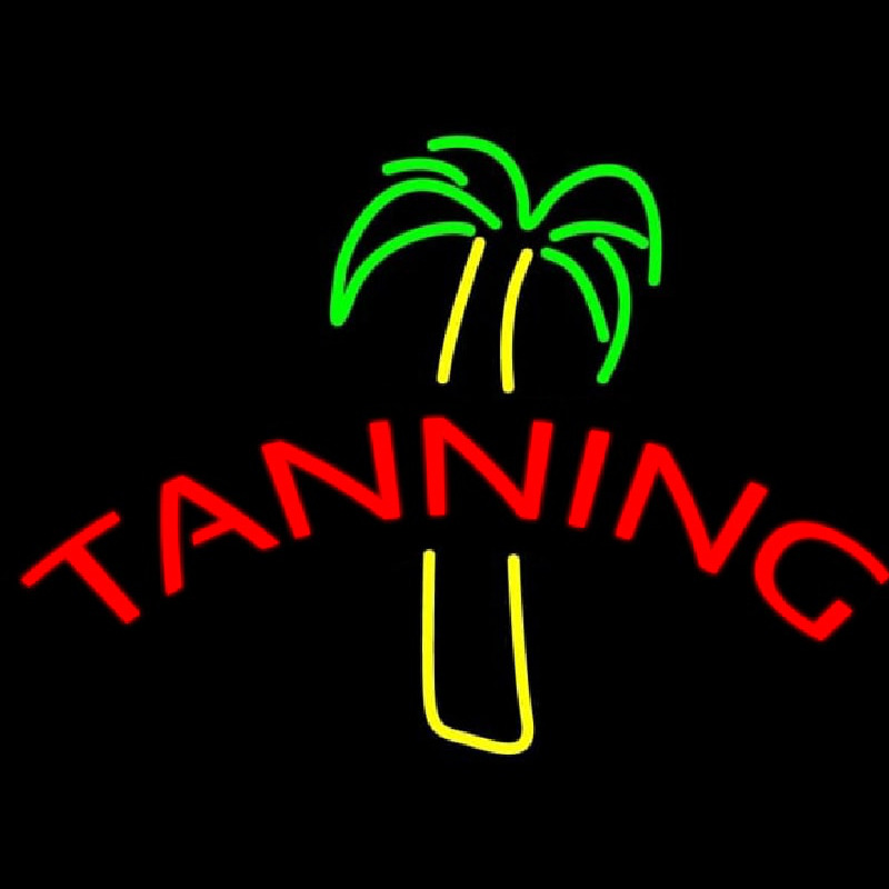 Tanning With Palm Tree Neonskylt