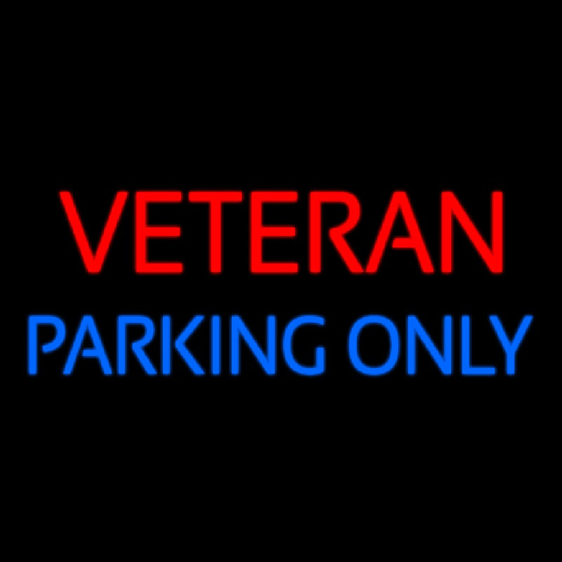 Veteran Parking Only Neonskylt