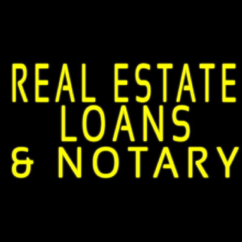 Real Estate Loans And Notary Neonskylt