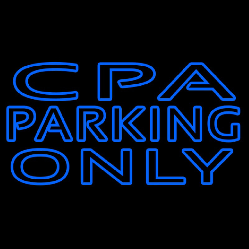 Double Stroke Cpa Parking Only Neonskylt