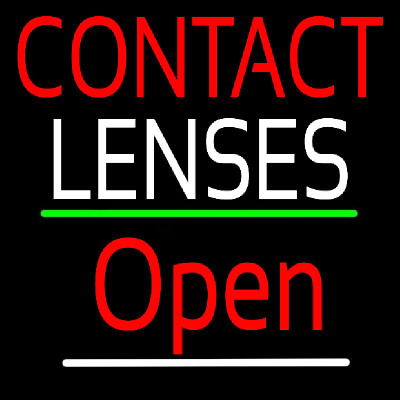 Contact Lenses Script2 Open Green Line Neonskylt