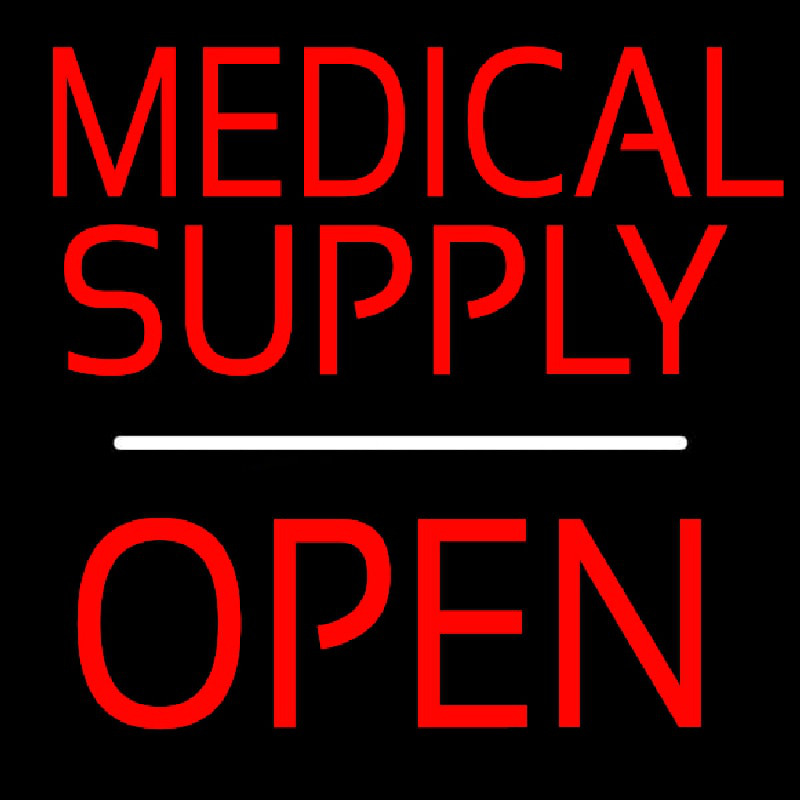 Medical Supply Script1 Open White Line Neonskylt