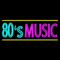 80s Music With Line Neonskylt