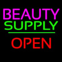 Beauty Supply Block Open Green Line Neonskylt