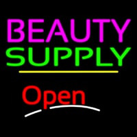 Beauty Supply Open Yellow Line Neonskylt