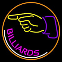 Billiards With Hand Logo 1 Neonskylt