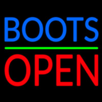 Blue Boots Open Neonskylt