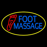 Blue Foot Massage With Yellow Oval Neonskylt