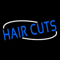 Blue Hair Cuts Neonskylt