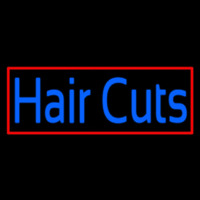 Blue Hair Cuts With Red Border Neonskylt