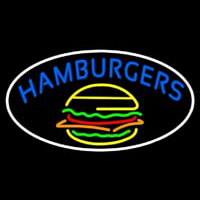 Blue Hamburgers Oval Neonskylt