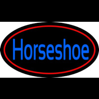 Blue Horseshoe With Red Border Neonskylt