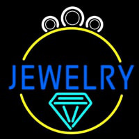 Blue Jewelry Center Ring Logo Neonskylt