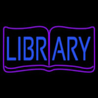 Blue Library Neonskylt