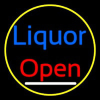 Blue Liquor Open 1 Neonskylt