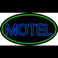 Blue Motel Double Stroke And Green Border Neonskylt